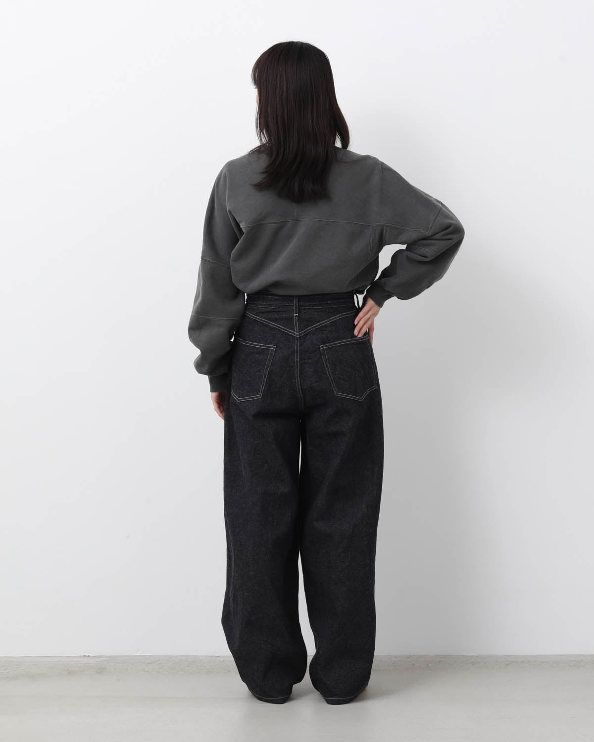 12.9OZ DENIM BIAS BELTED PANTS (WOMEN'S)