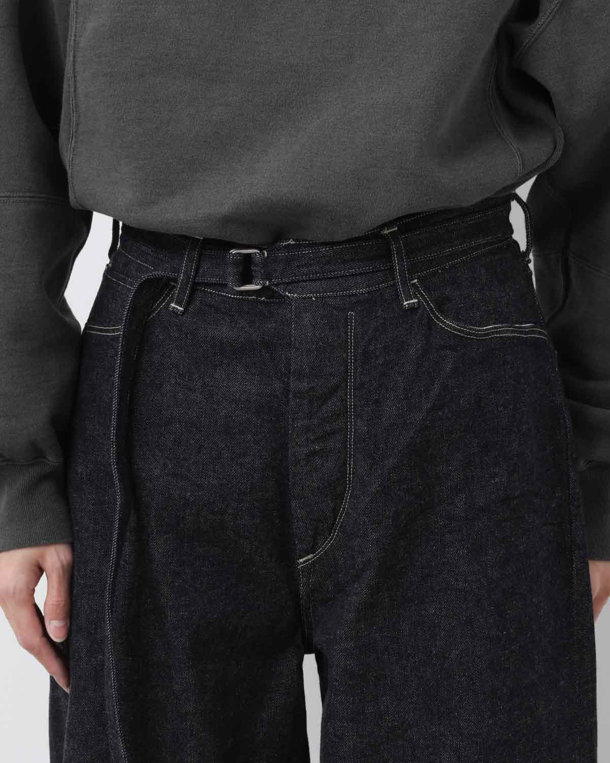 12.9OZ DENIM BIAS BELTED PANTS (WOMEN'S)