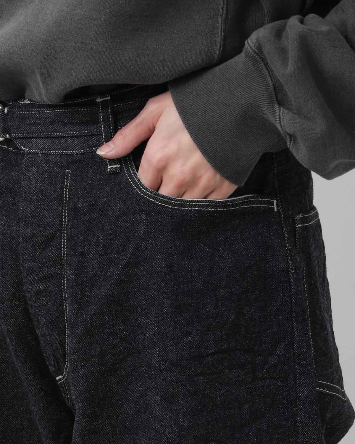 12.9OZ DENIM BIAS BELTED PANTS (WOMEN'S)