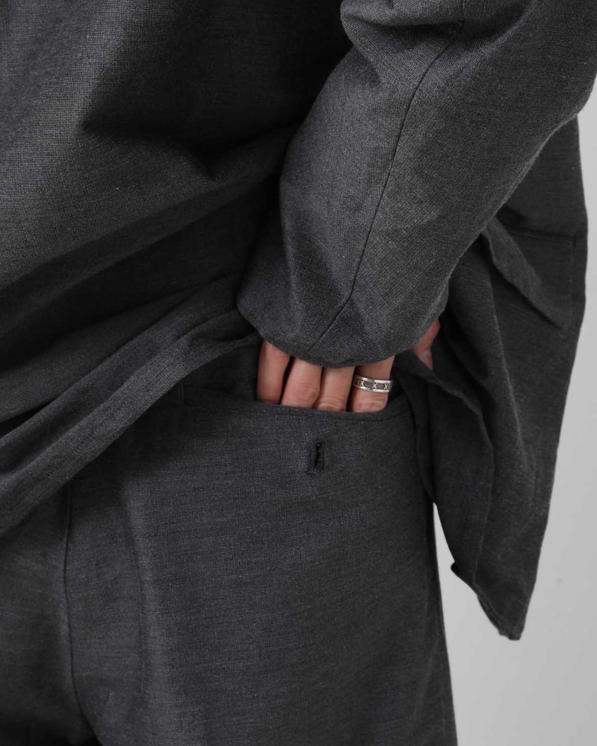 SILK-WO-CO TWO-TUCK SLACKS