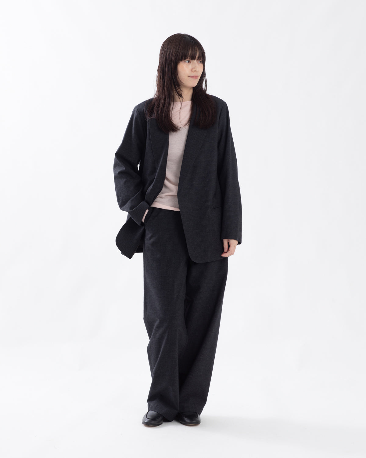 WOOL RAMIE MOHAIR SIDE SEAMLESS PANTS  (WOMEN'S)