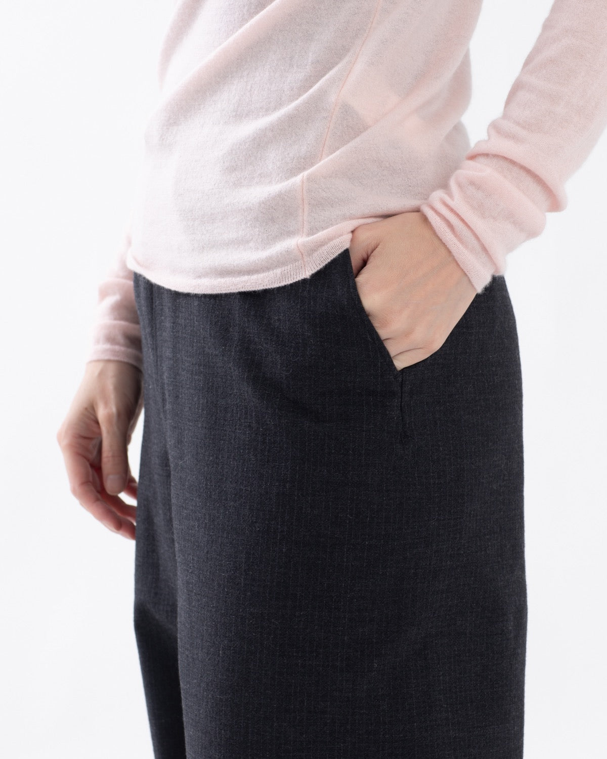 WOOL RAMIE MOHAIR SIDE SEAMLESS PANTS  (WOMEN'S)