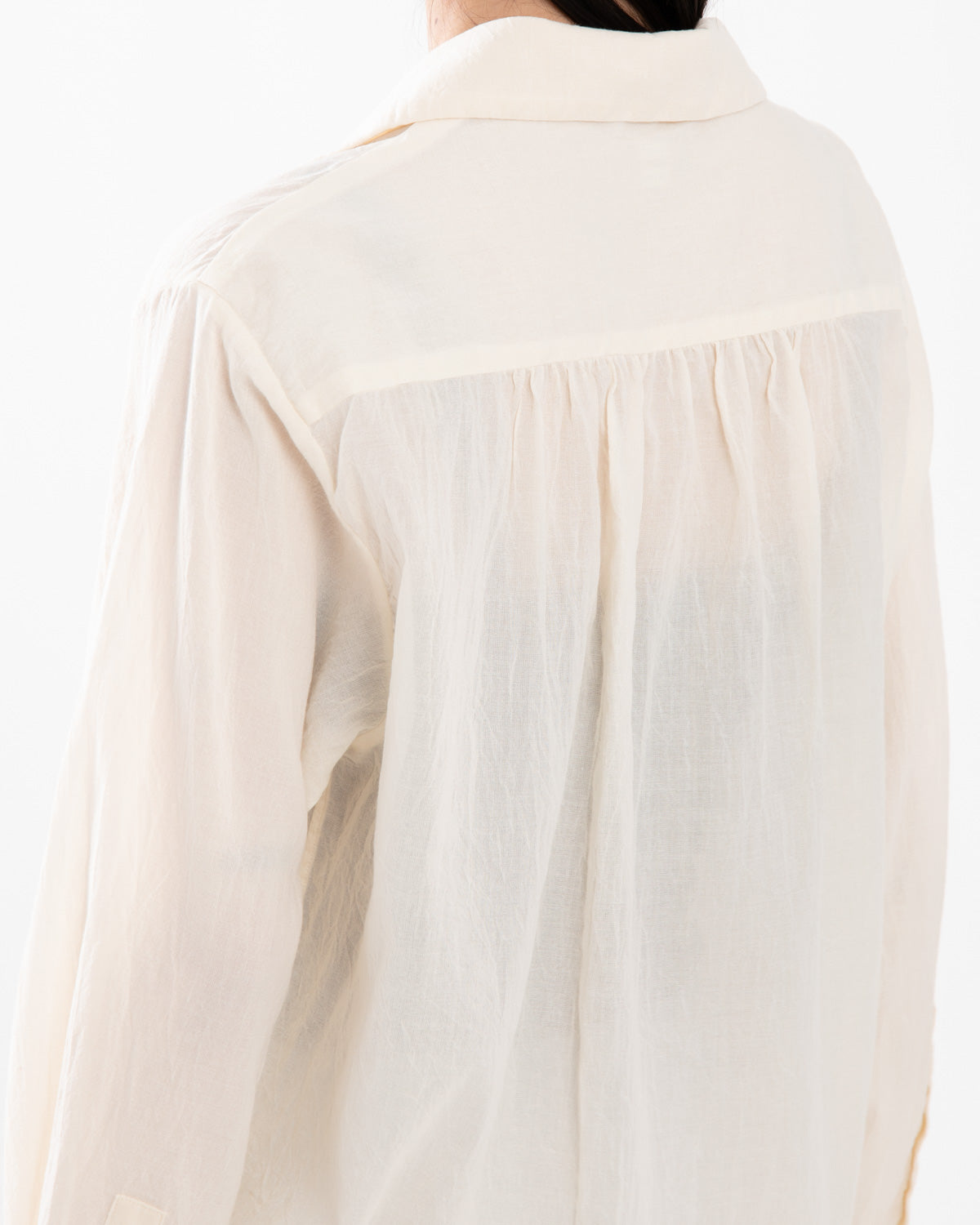 SILK-CO VOILE FRENCH SHAWL COLLAR SHIRT
