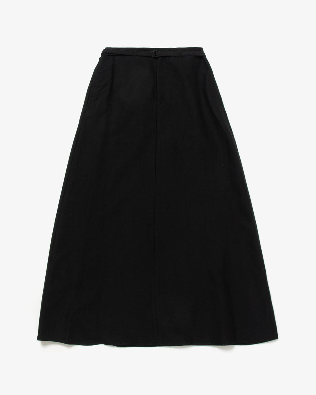 WOOL NAPPING BELTED SKIRT