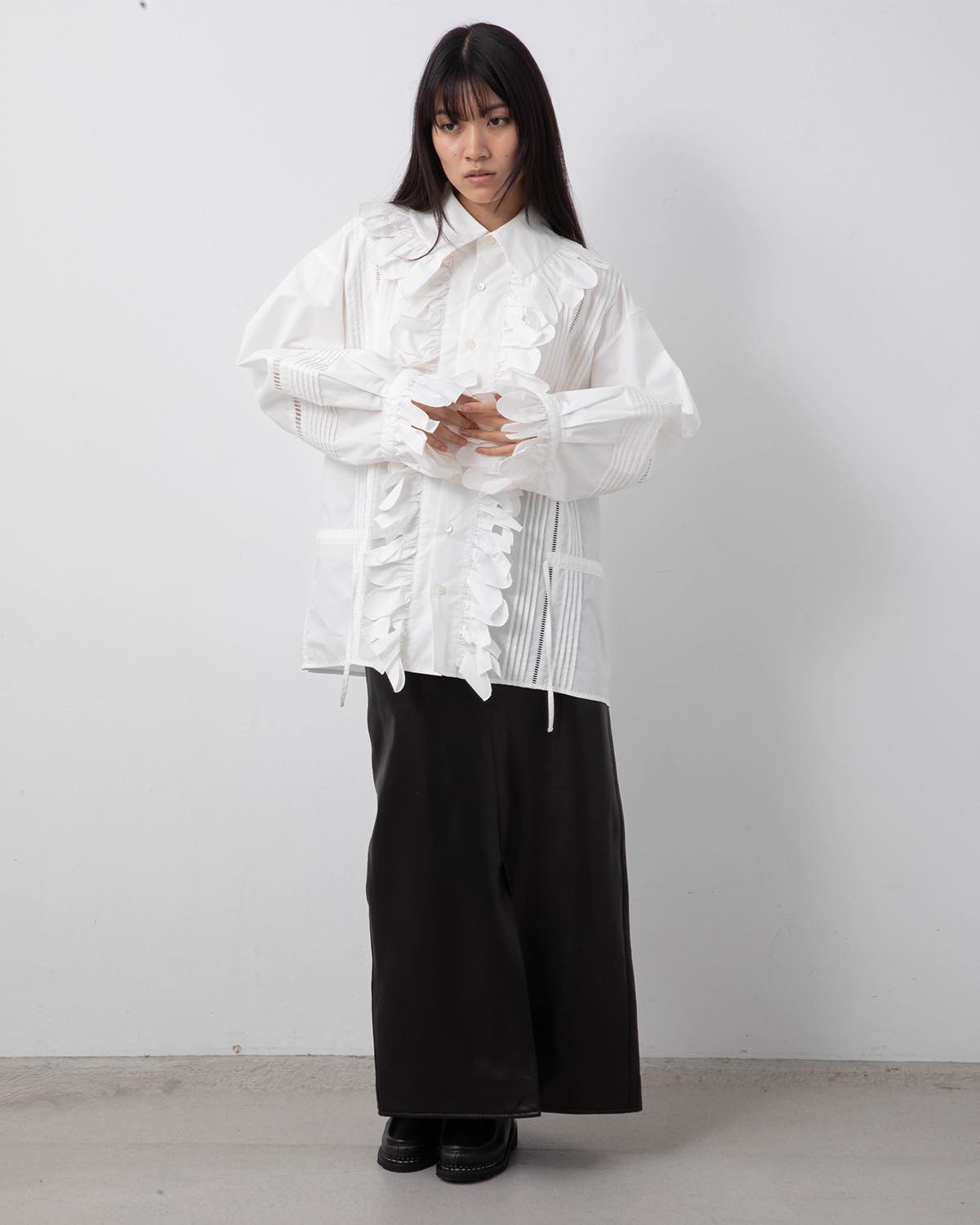 STEER LEATHER BELTED SKIRT