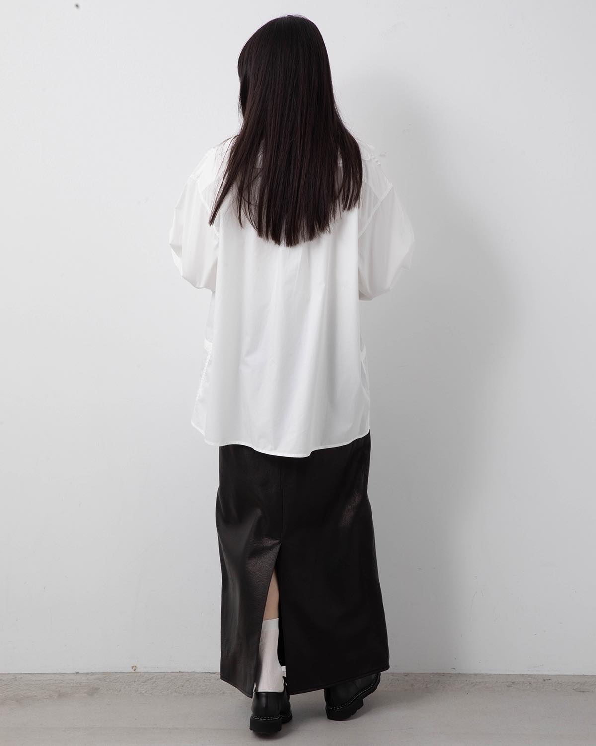 STEER LEATHER BELTED SKIRT