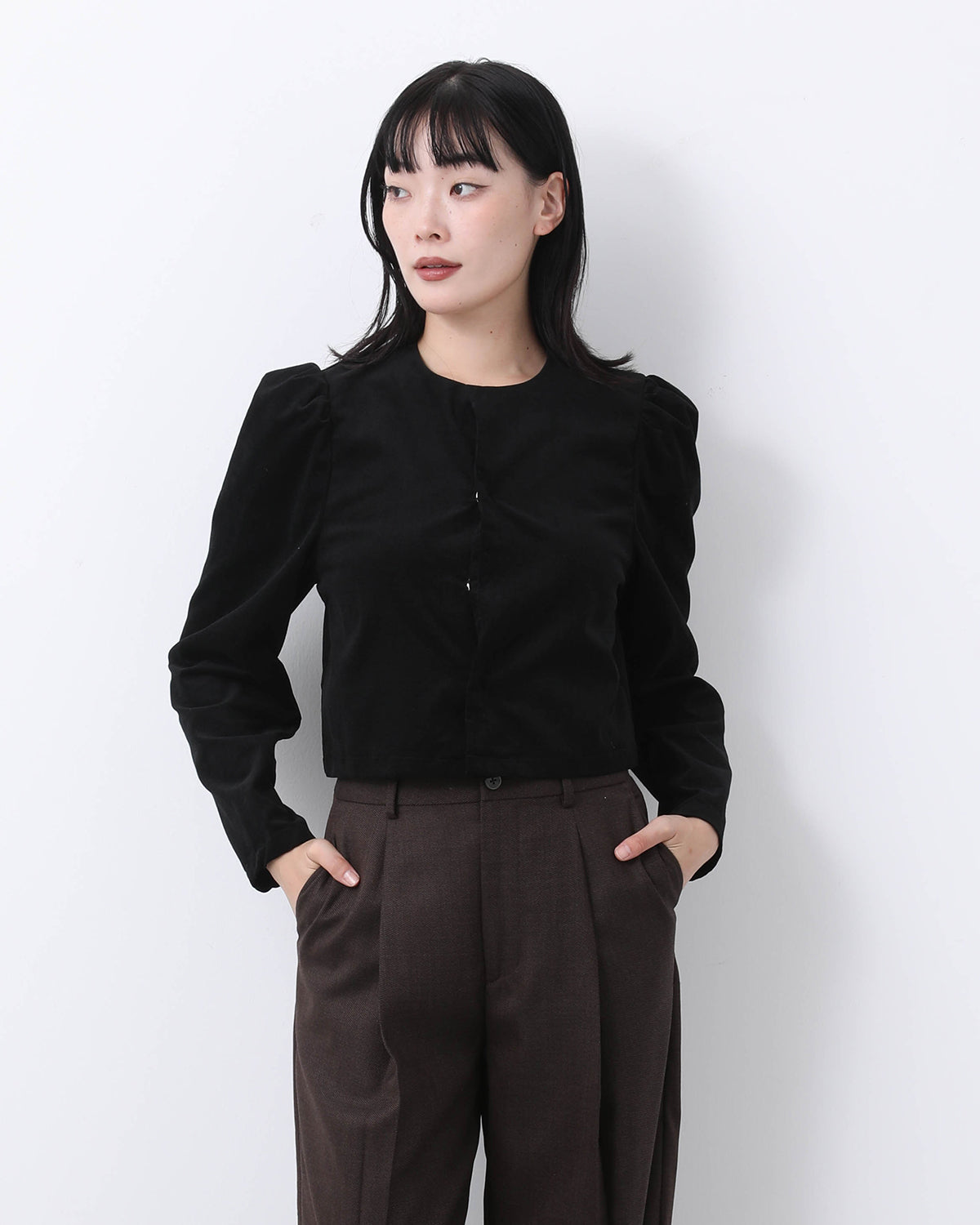 LIGHT CORDUROY BIGSNAP BLOUSE