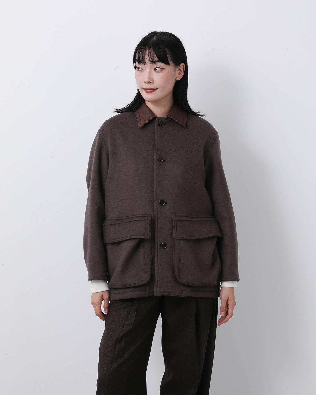 BISOWN (ビソウン) LAMBSWOOL HUNTING COAT BISOWN AW25 collection ⁡LAMBSWOOL HUNTING COAT BLOCKCHECK