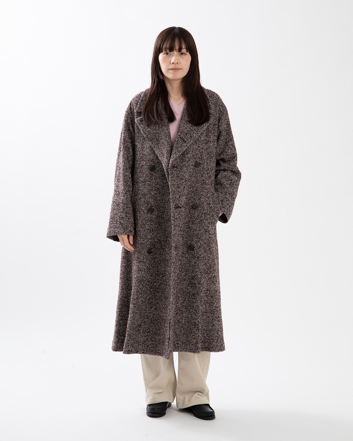 LOOP TWEED DOUBLE BREASTED COAT