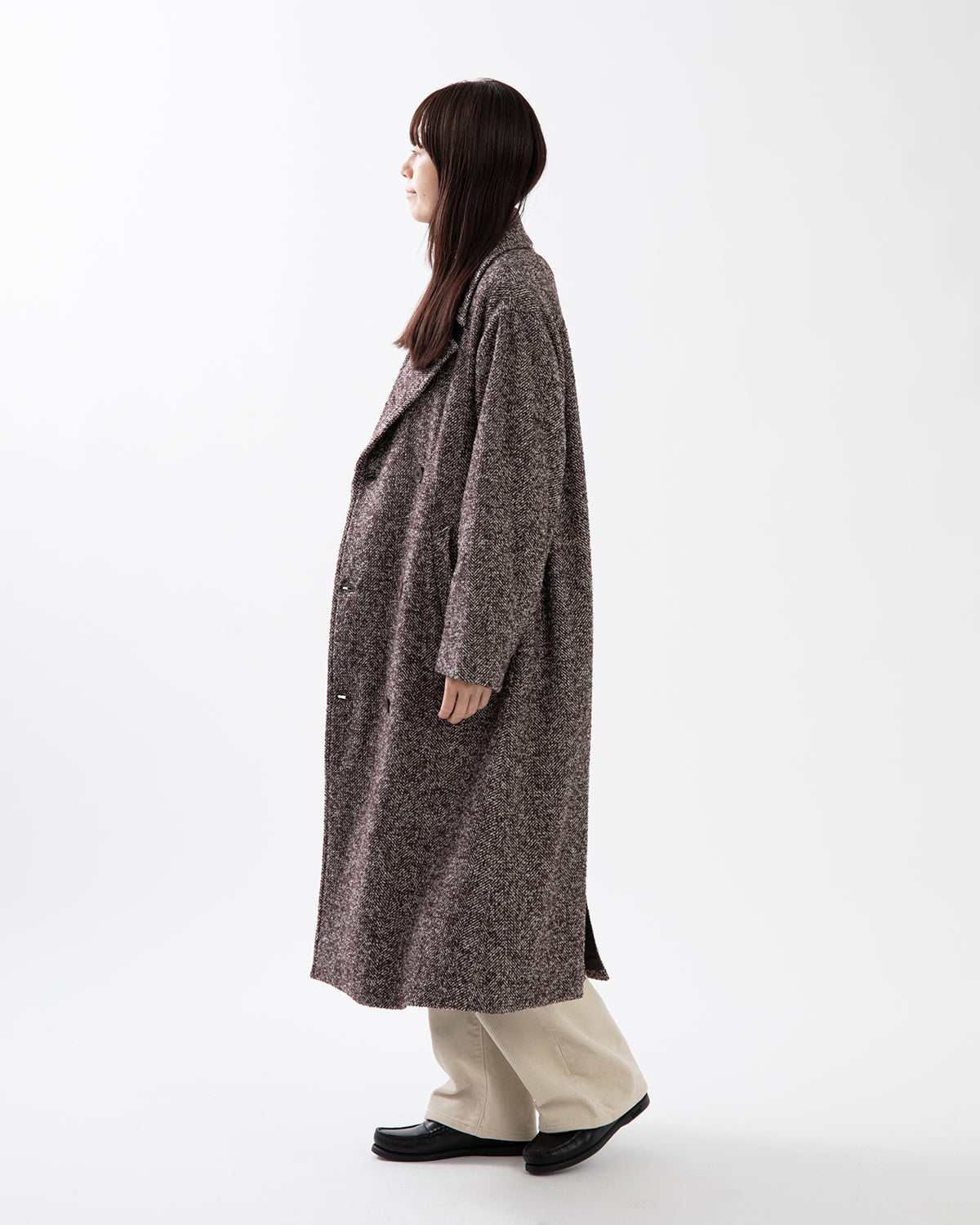 LOOP TWEED DOUBLE BREASTED COAT
