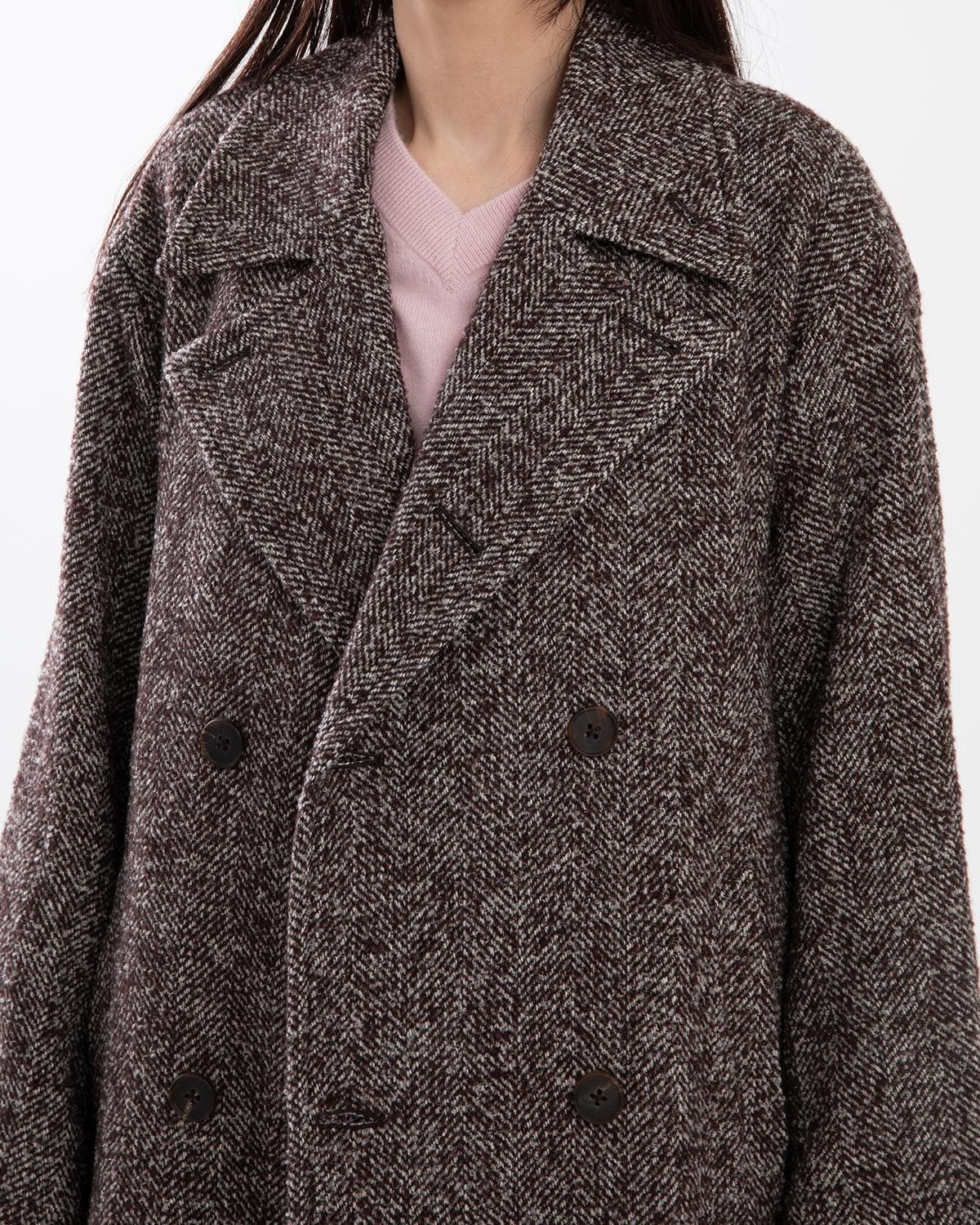 LOOP TWEED DOUBLE BREASTED COAT