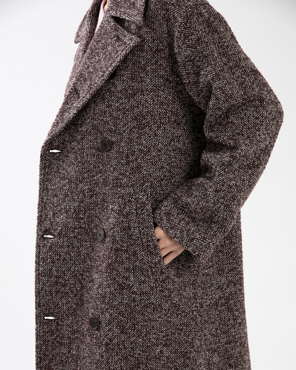 LOOP TWEED DOUBLE BREASTED COAT