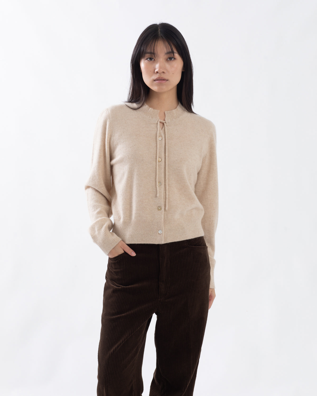 CASHMERE FRILL CARDIGAN