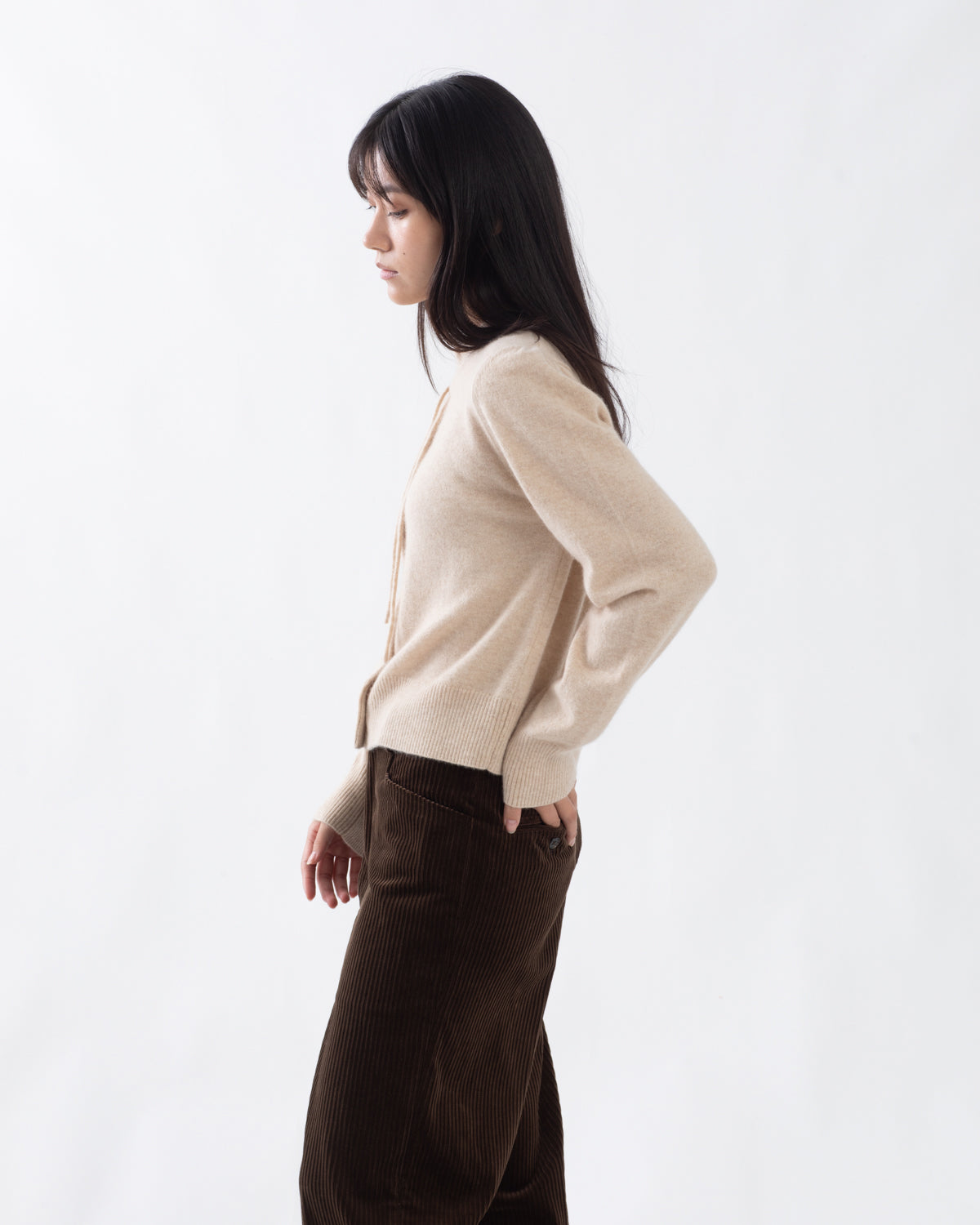 CASHMERE FRILL CARDIGAN