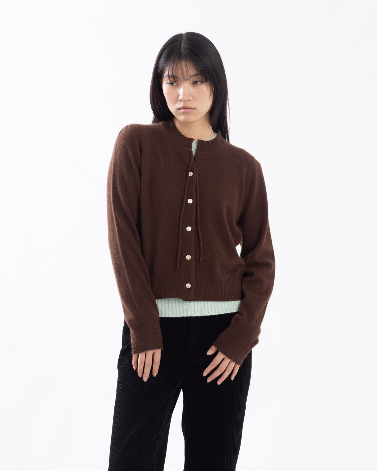 CASHMERE FRILL CARDIGAN