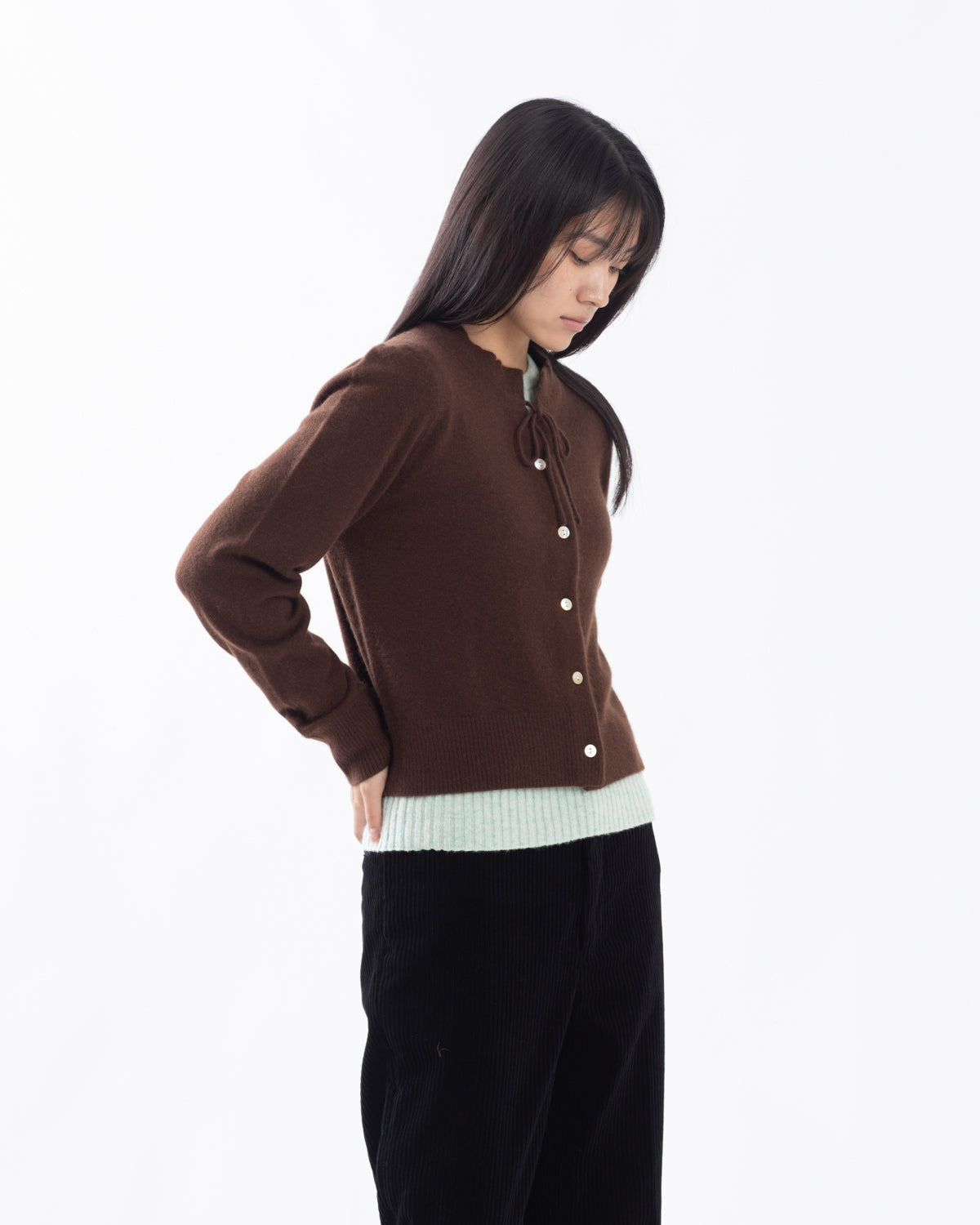 CASHMERE FRILL CARDIGAN