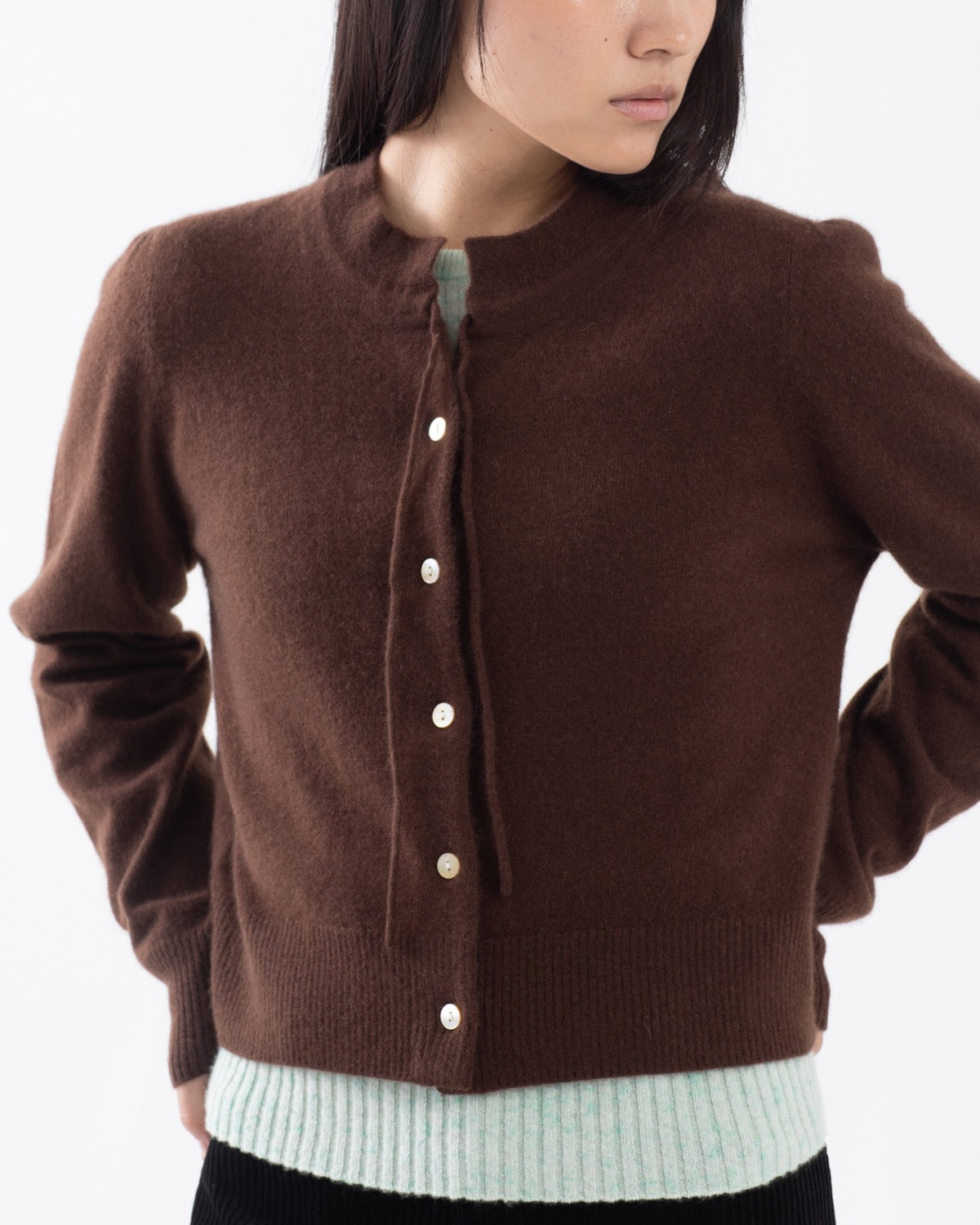 CASHMERE FRILL CARDIGAN