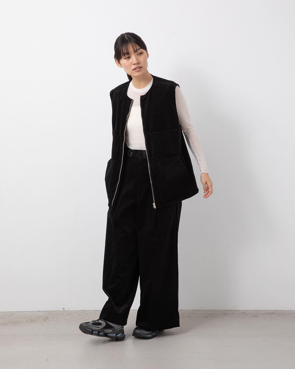 CORDUROY 2TUCK WIDE TROUSERS (WOMENS)