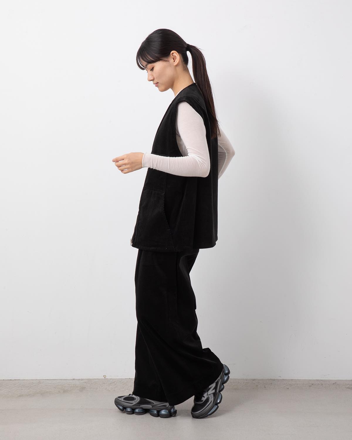 CORDUROY 2TUCK WIDE TROUSERS (WOMENS)