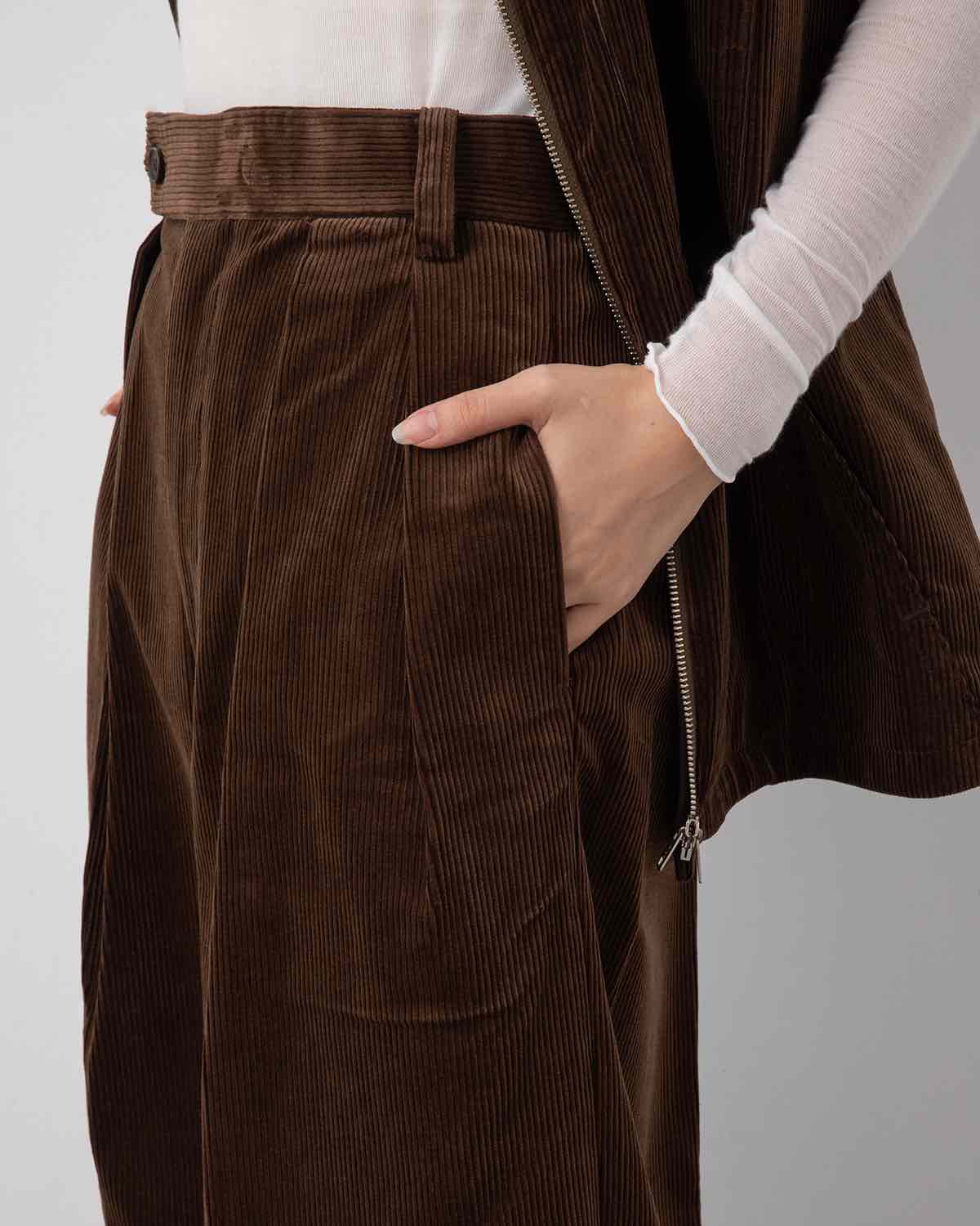 CORDUROY 2TUCK WIDE TROUSERS (WOMENS)