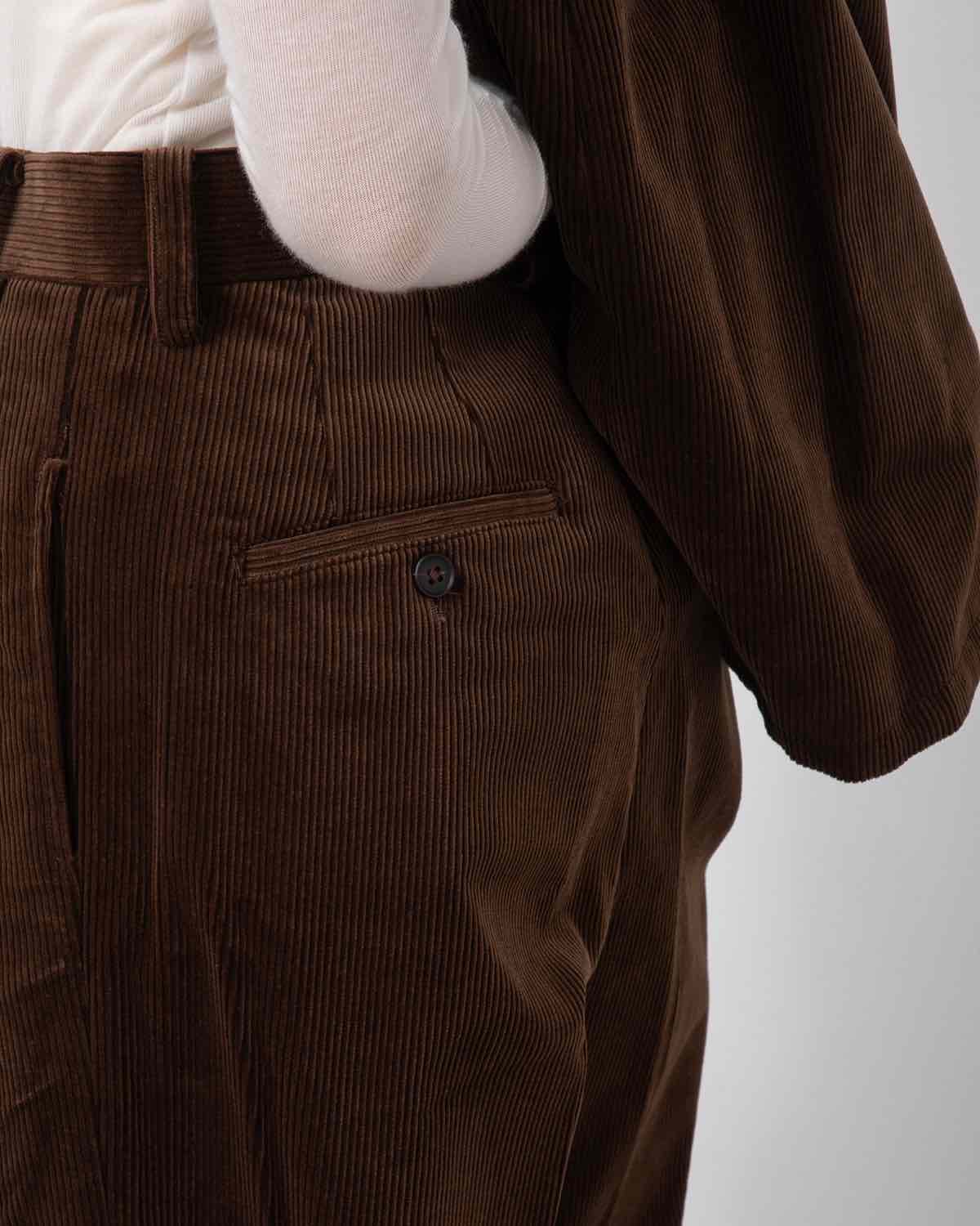 CORDUROY 2TUCK WIDE TROUSERS (WOMENS)