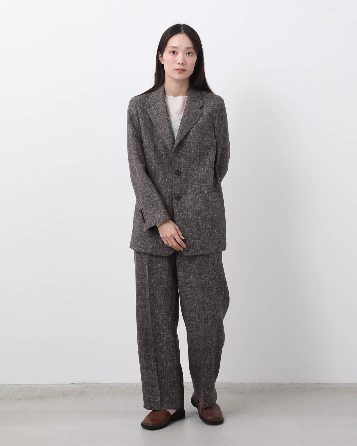 WOOL LINEN 1TUCK SLACKS