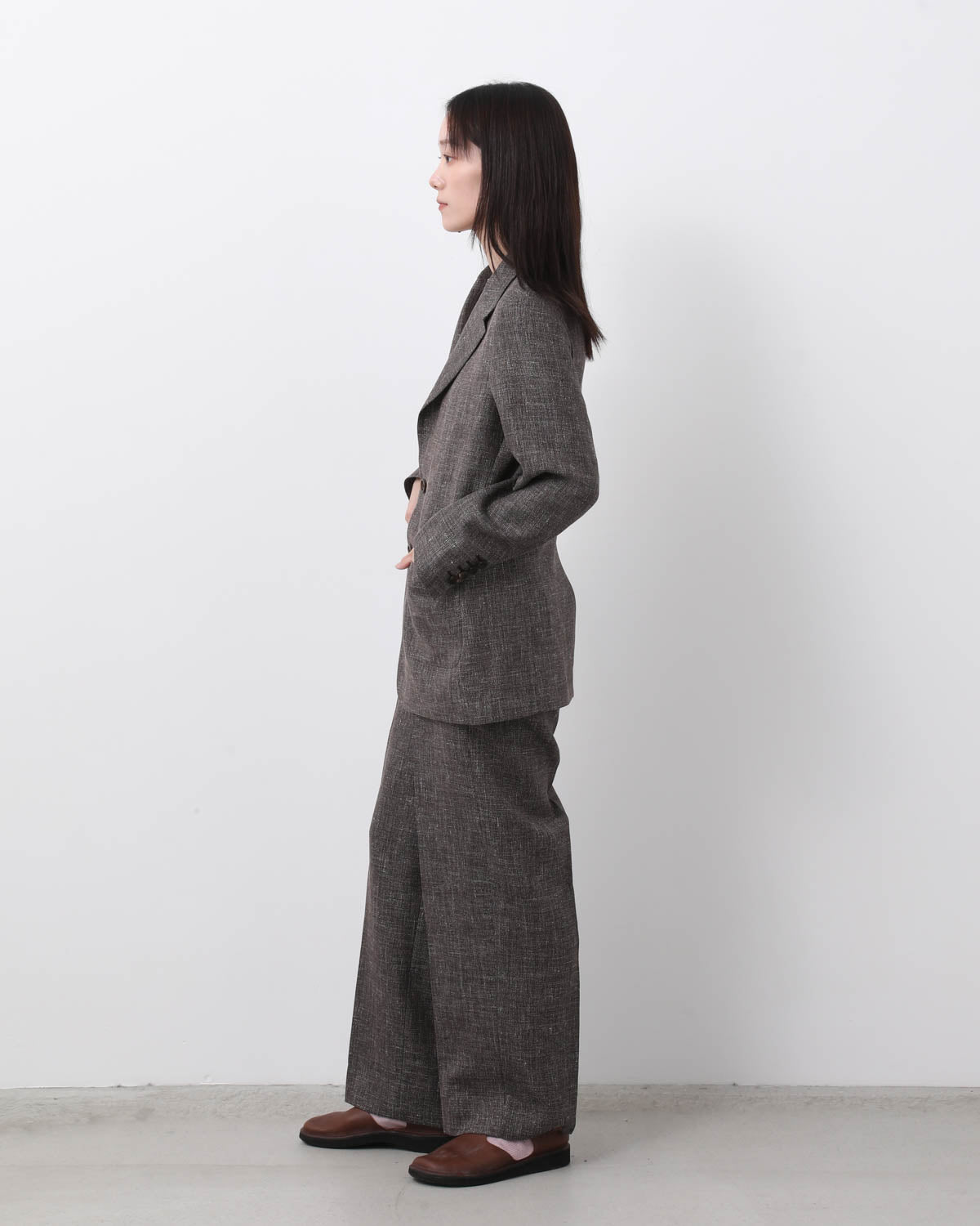 WOOL LINEN 1TUCK SLACKS