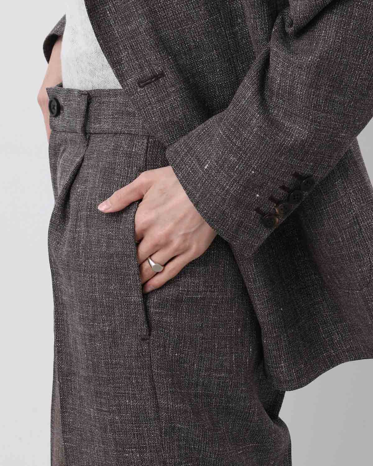 WOOL LINEN 1TUCK SLACKS