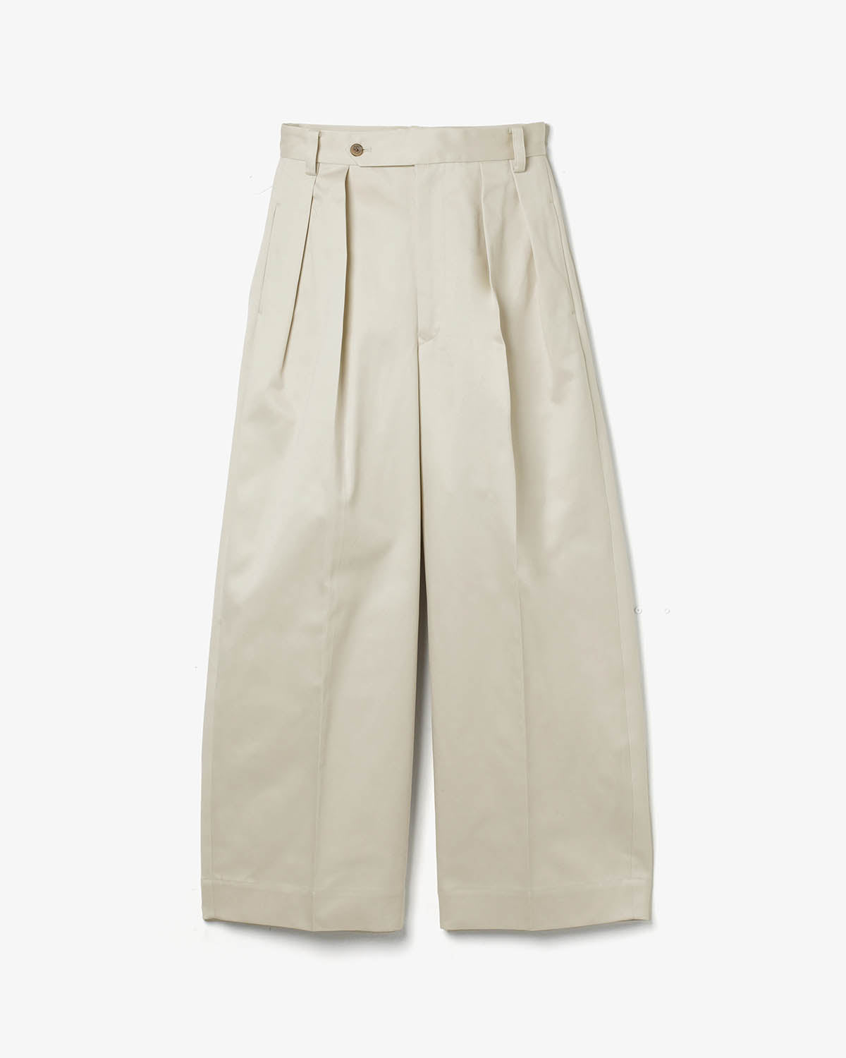 COTTON GABA 2TUCK WIDE SLACKS