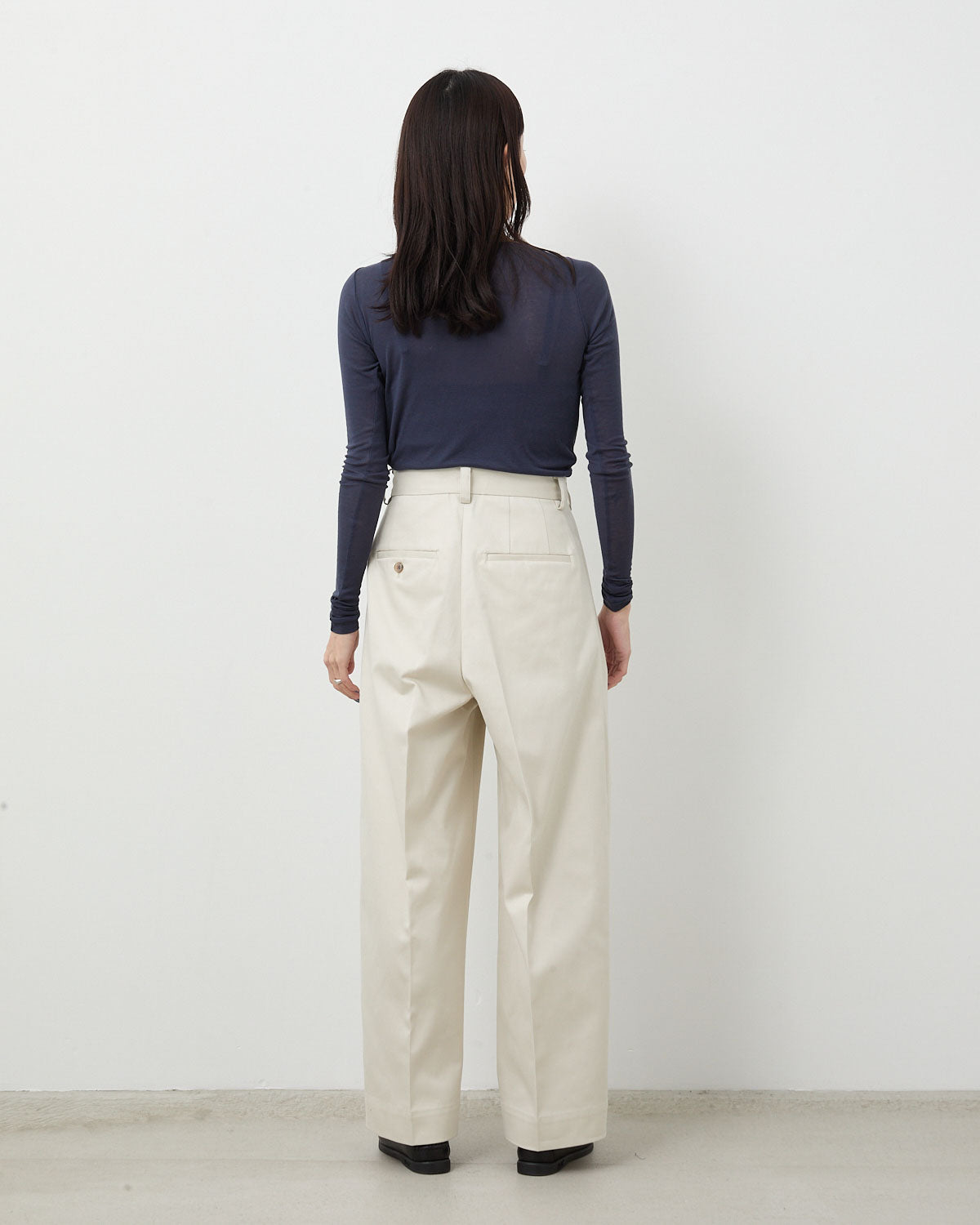 COTTON GABA 2TUCK WIDE SLACKS