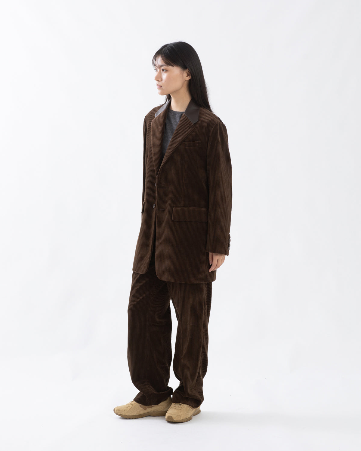 MIXED-WALE CORDUROY NOTUCK SLACKS