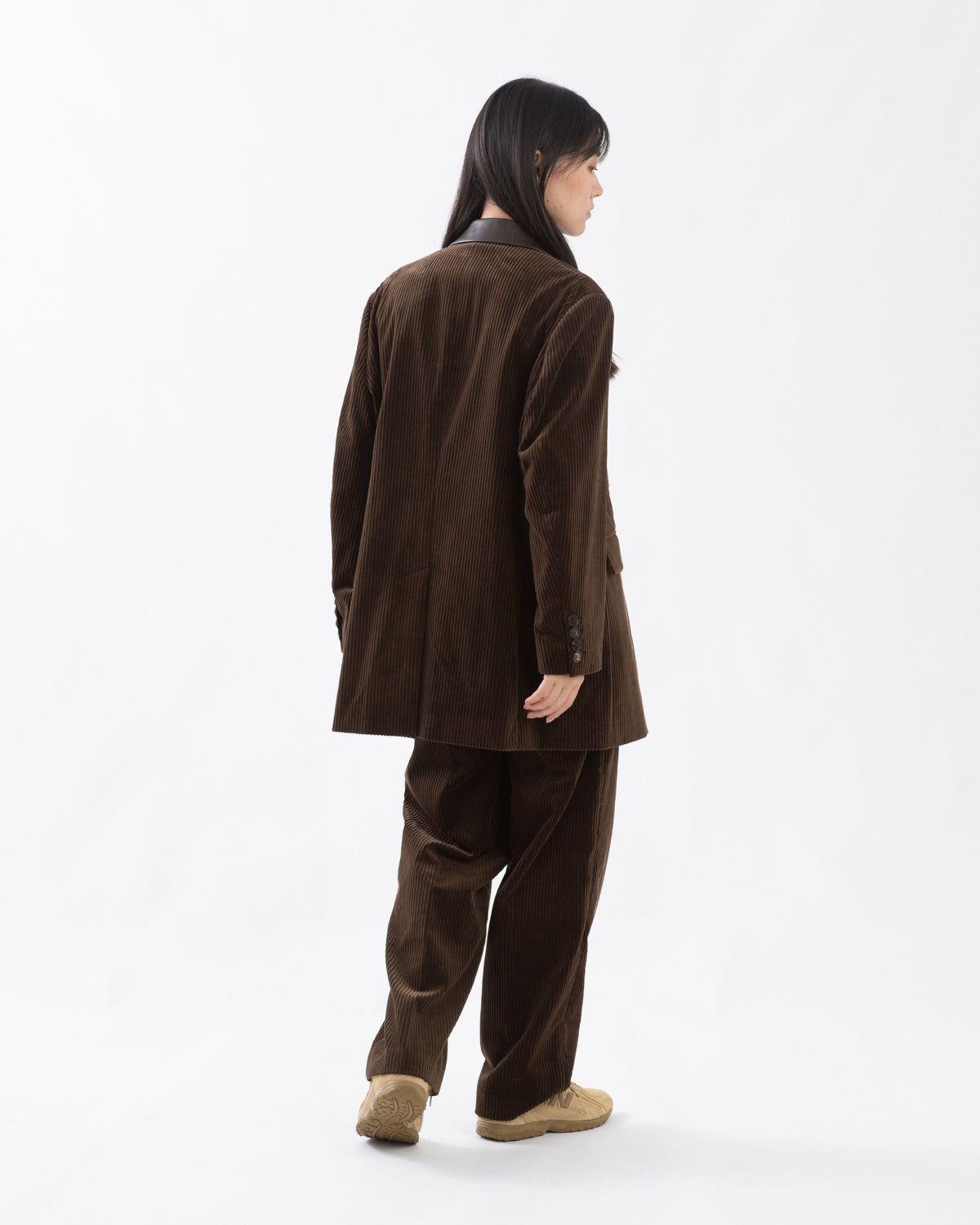MIXED-WALE CORDUROY NOTUCK SLACKS