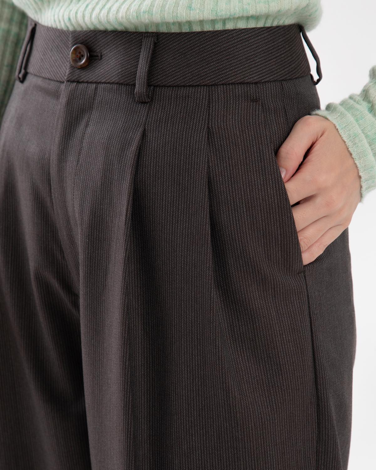 BRITISH CLASSIC WOOL 2TUCK SLACKS