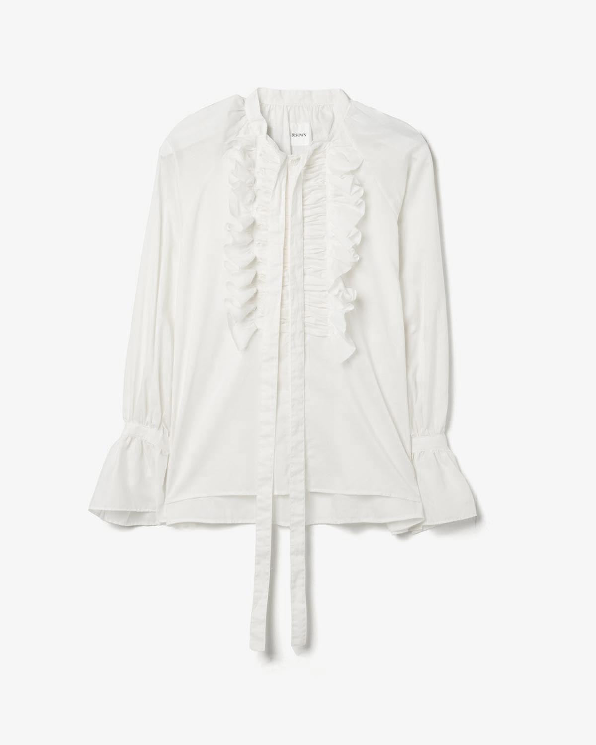 COTTON SILK RANDOM TUCK BLOUSE