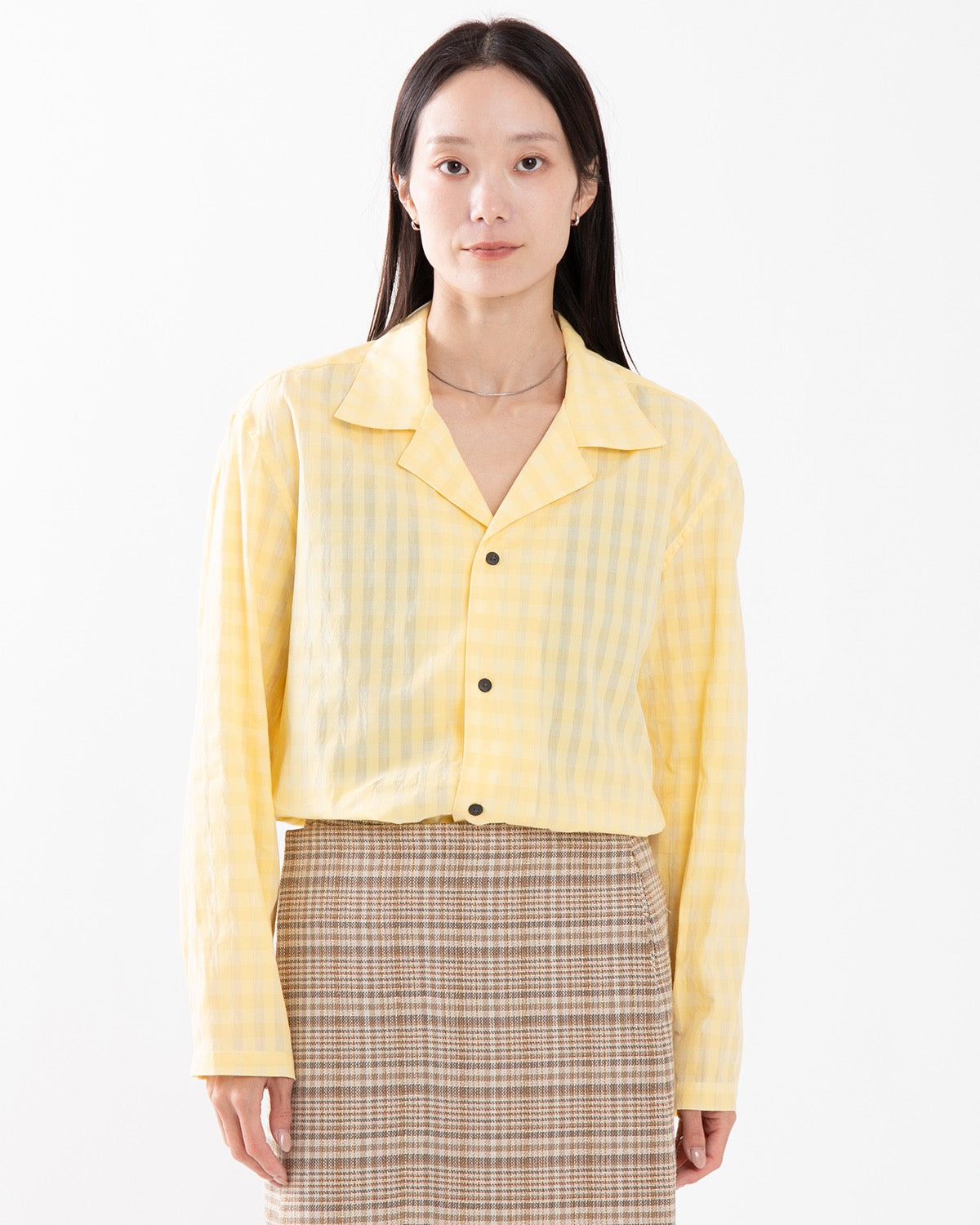 COTTON HIDDEN CHECK SLEEPING SHIRTSJACKET