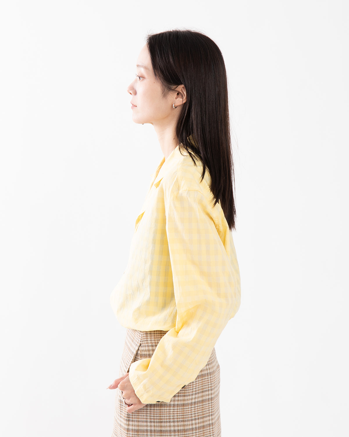 COTTON HIDDEN CHECK SLEEPING SHIRTSJACKET