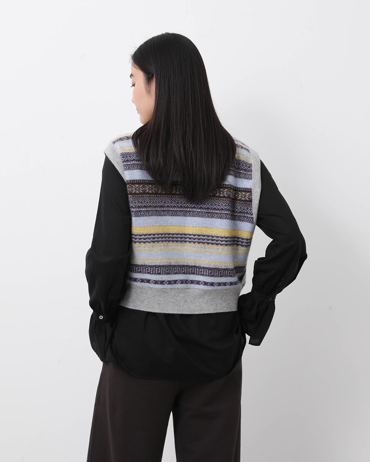 CASHMERE FAIRISLE SHORTVEST