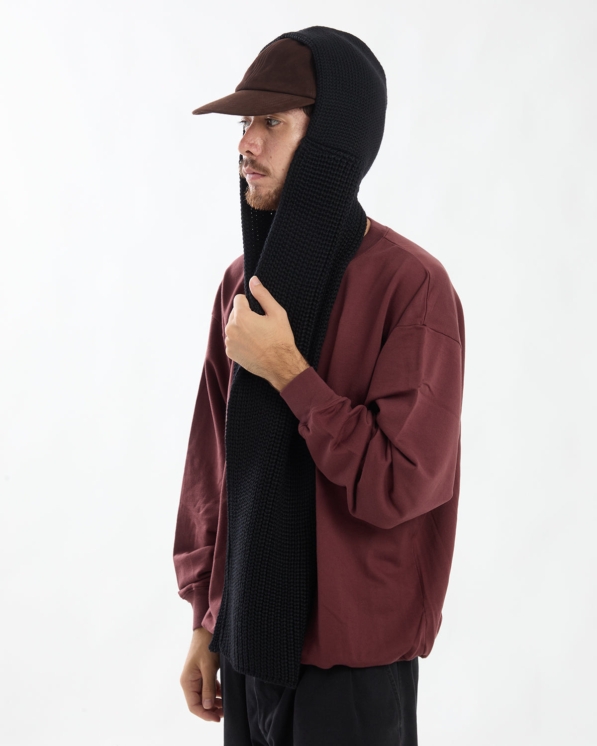 MERINO WOOL HOODIE MUFFLER
