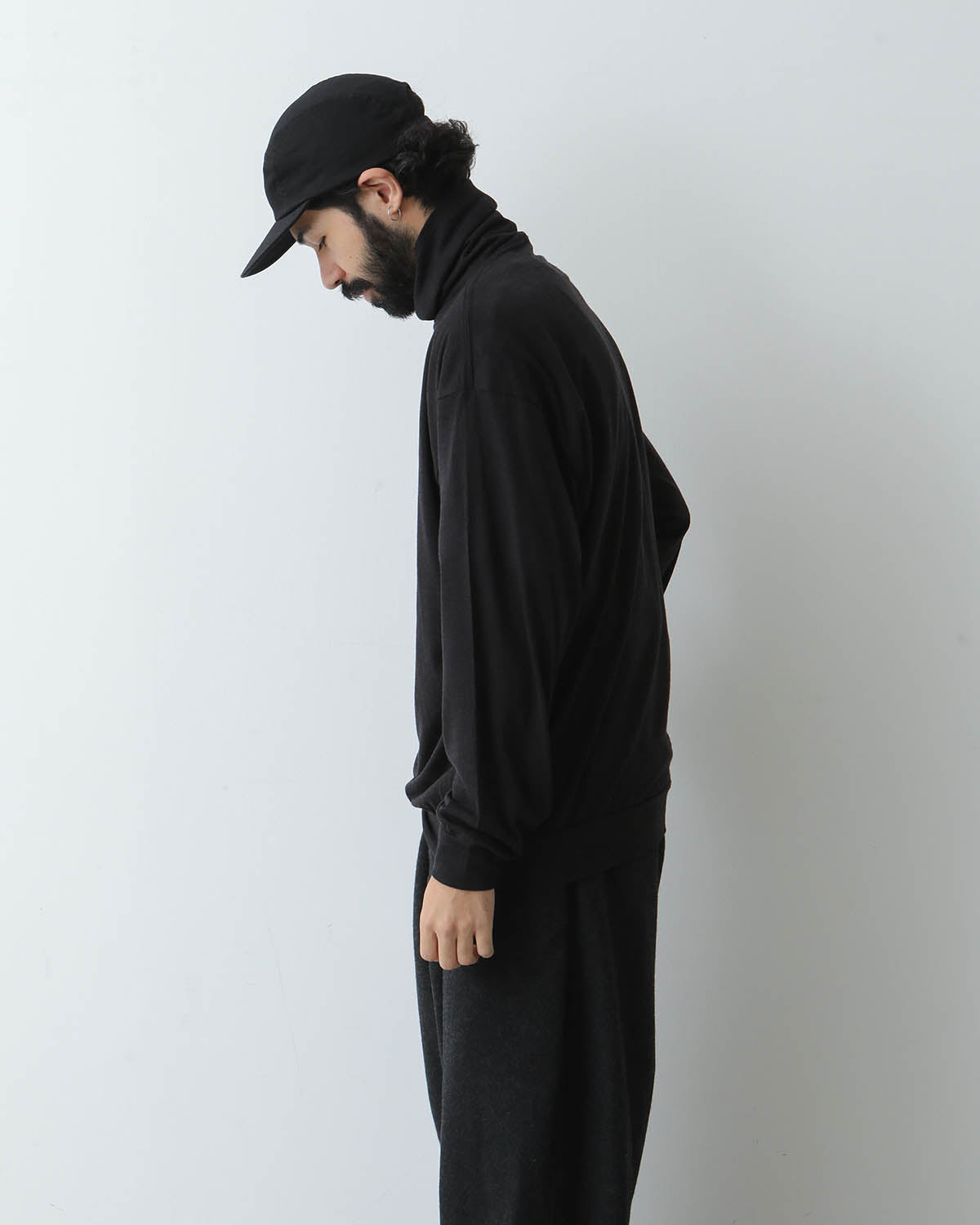 WOOL JERSEY LONG TURTLENECK