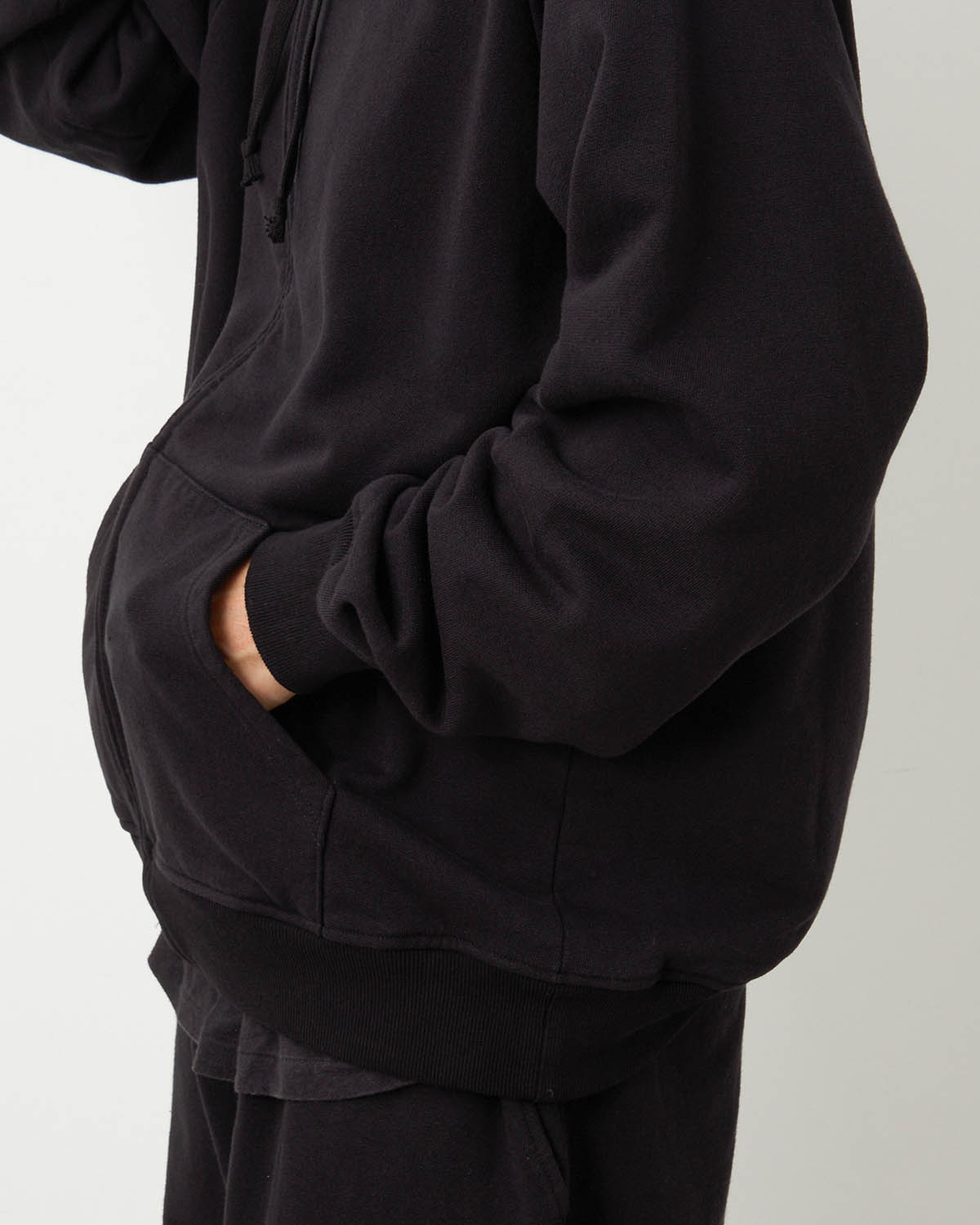 COTTON FLEECE ZIP PARKA