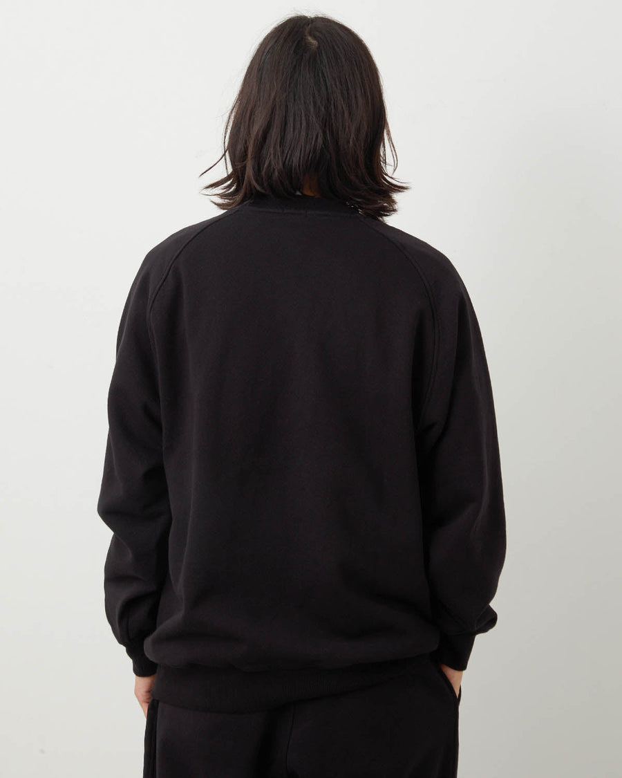 COMOLI / コットン裏毛クルーネック/ サイズ2/ブラック Comoli | コットン裏毛 クルーネック Black