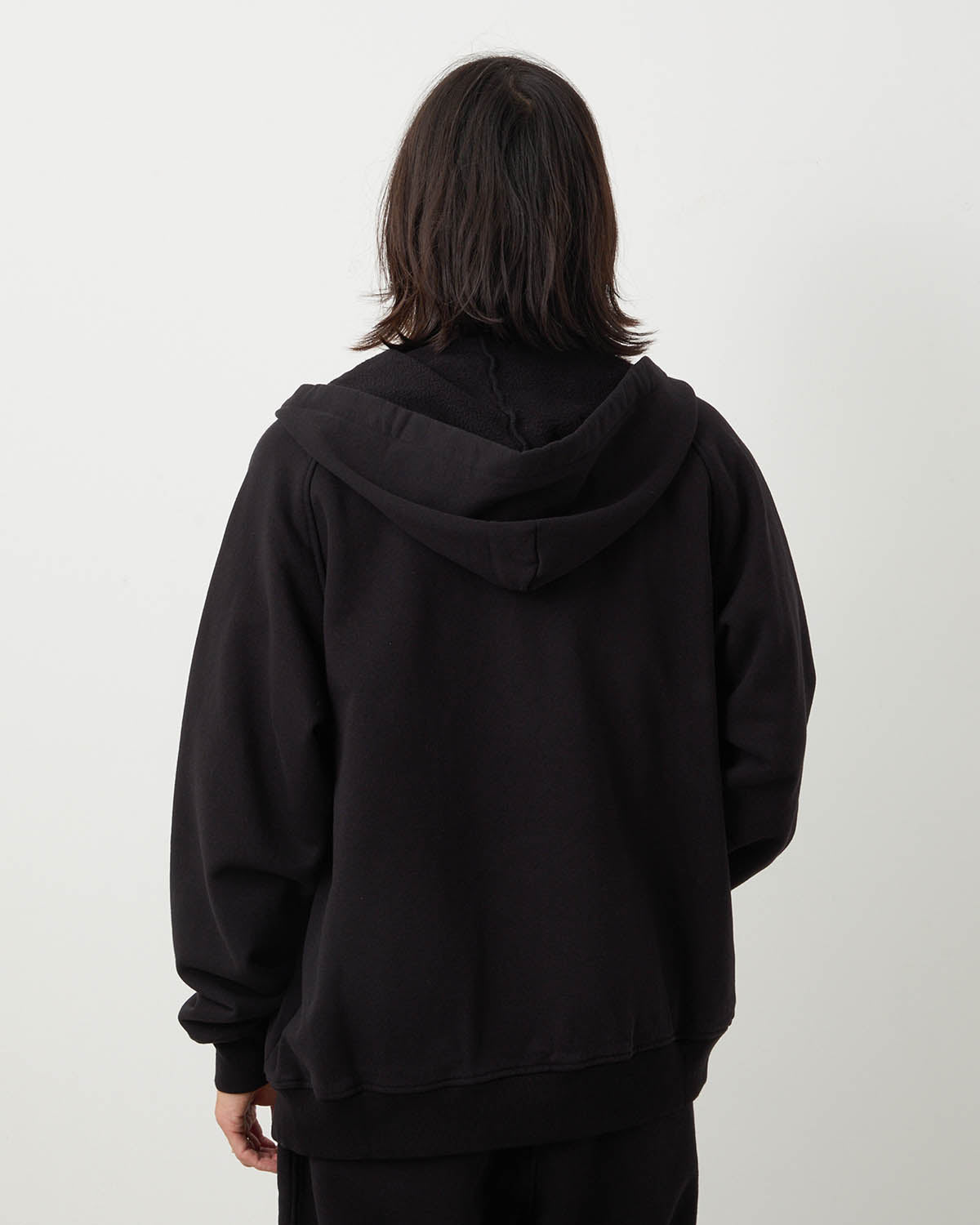 コットン裏毛ジップパーカ