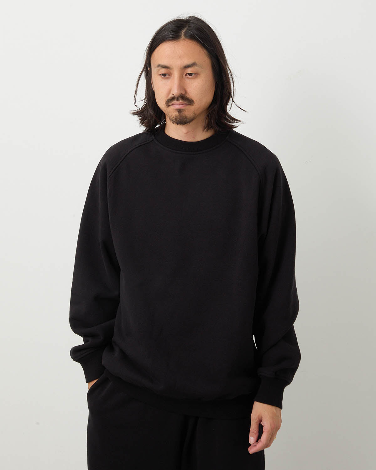 コットン裏毛クルーネック