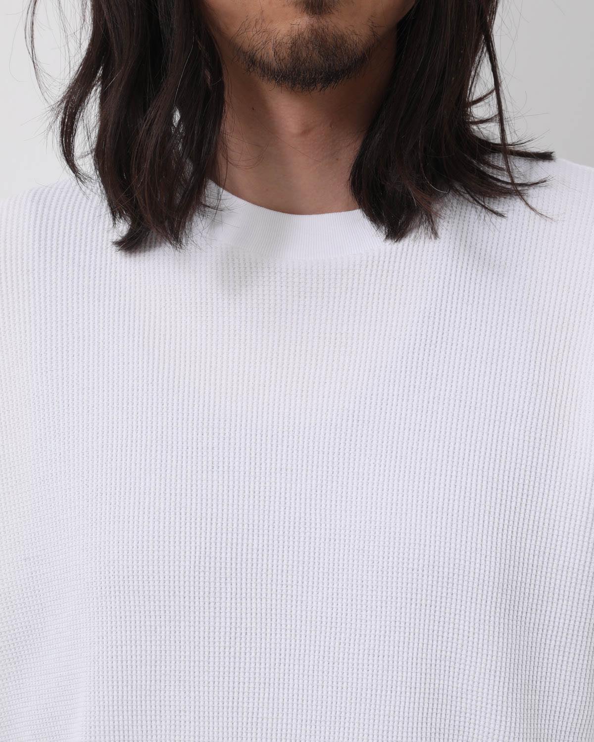 コットンワッフル長袖Tシャツ