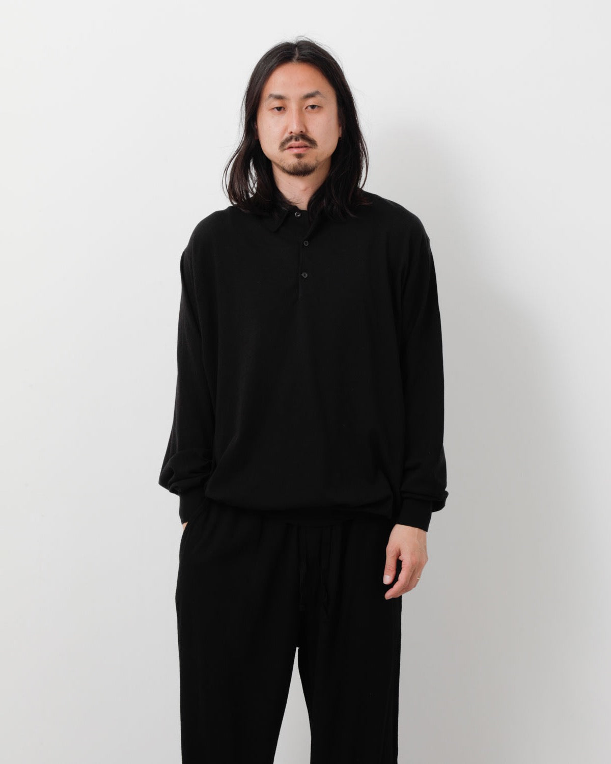 コットンニットポロ