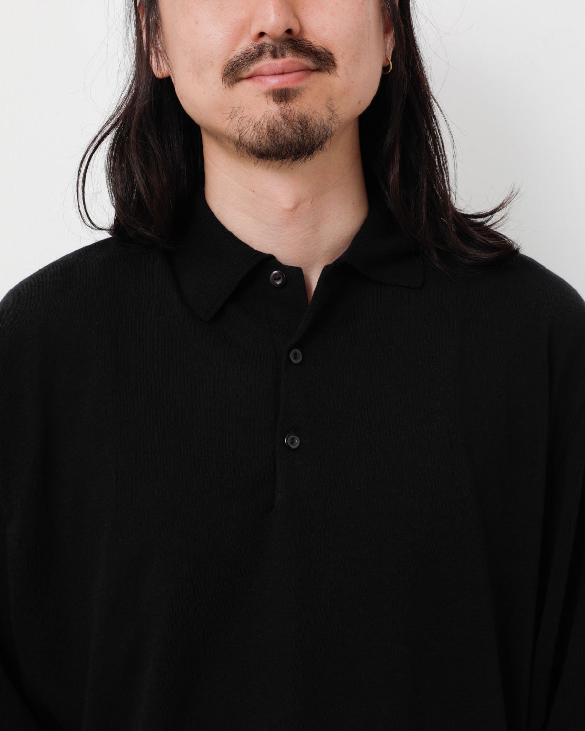 コットンニットポロ