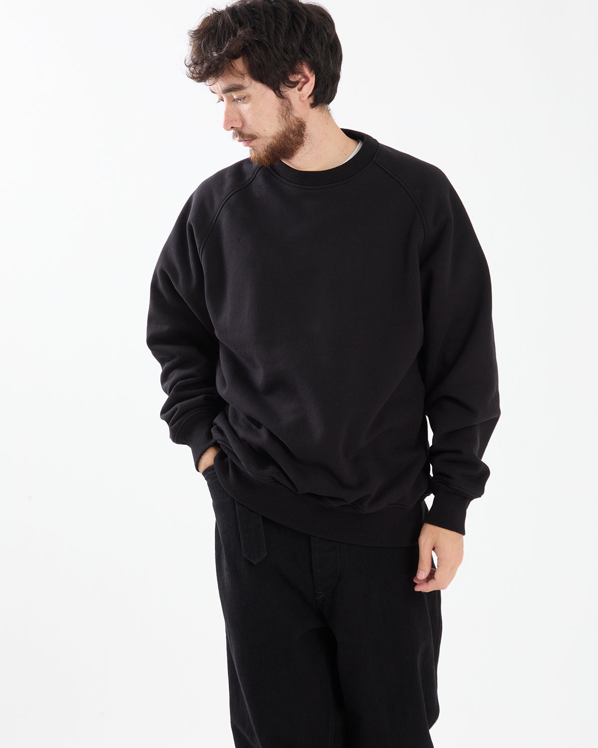 COTTON LOOPBACK CREW NECK