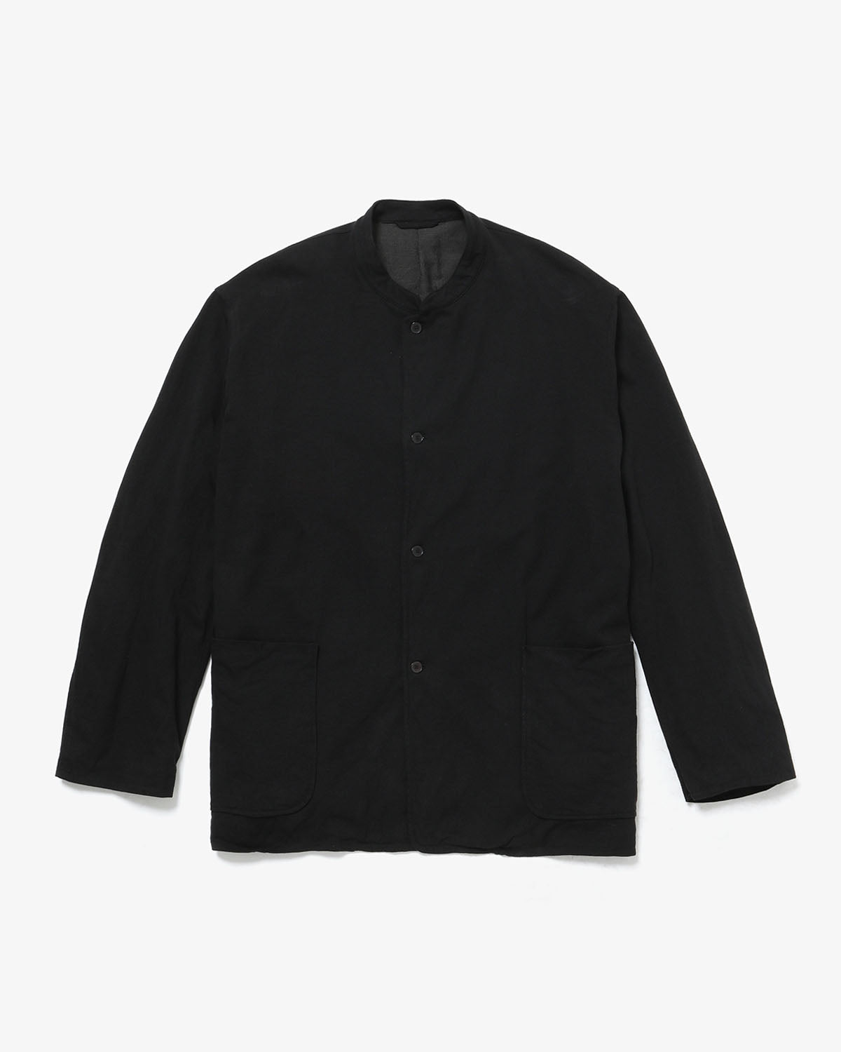 COTTON JERSEY STAND COLLAR JACKET