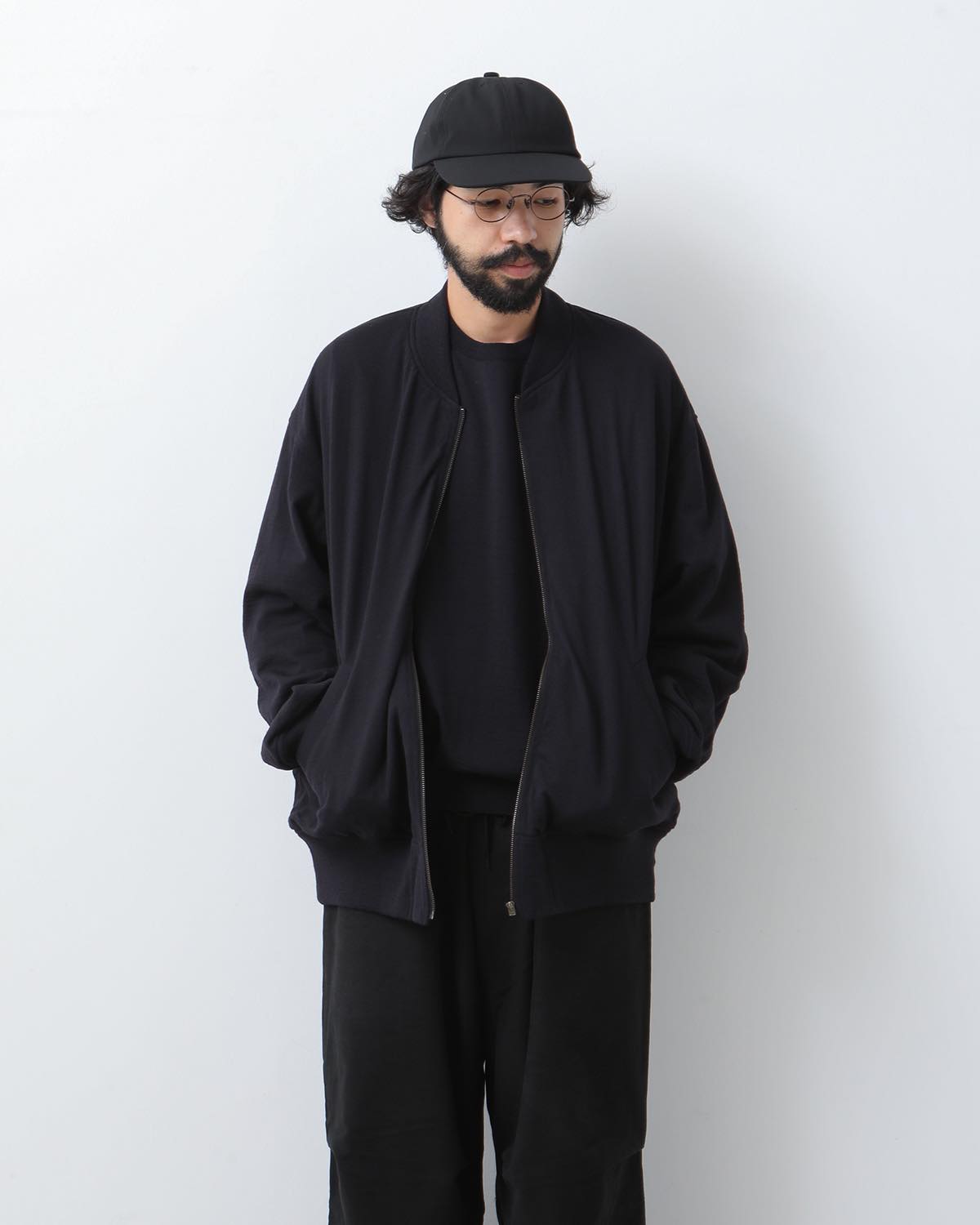 WOOL KNIT ZIP BLOUSON