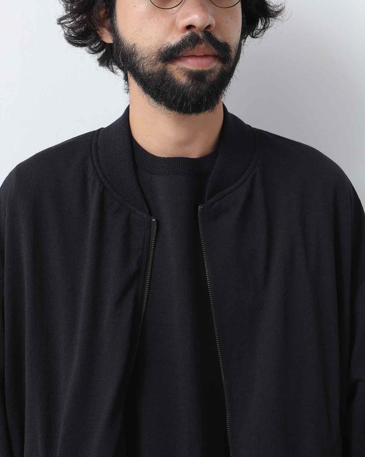 WOOL KNIT ZIP BLOUSON